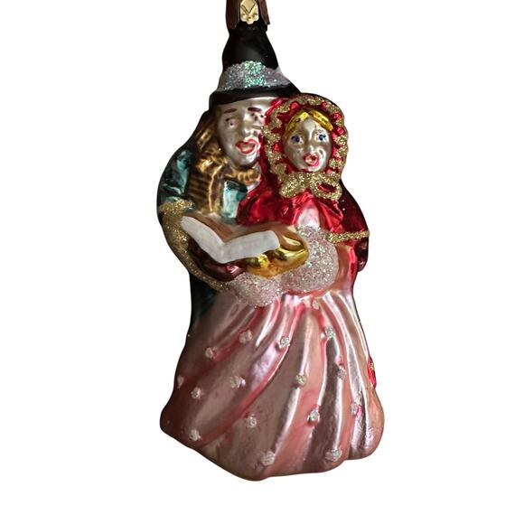 Vtg Ornament Dickens Carolers Christmas INGE GLAS Mercury Old World Hand Blown - Picture 1 of 5